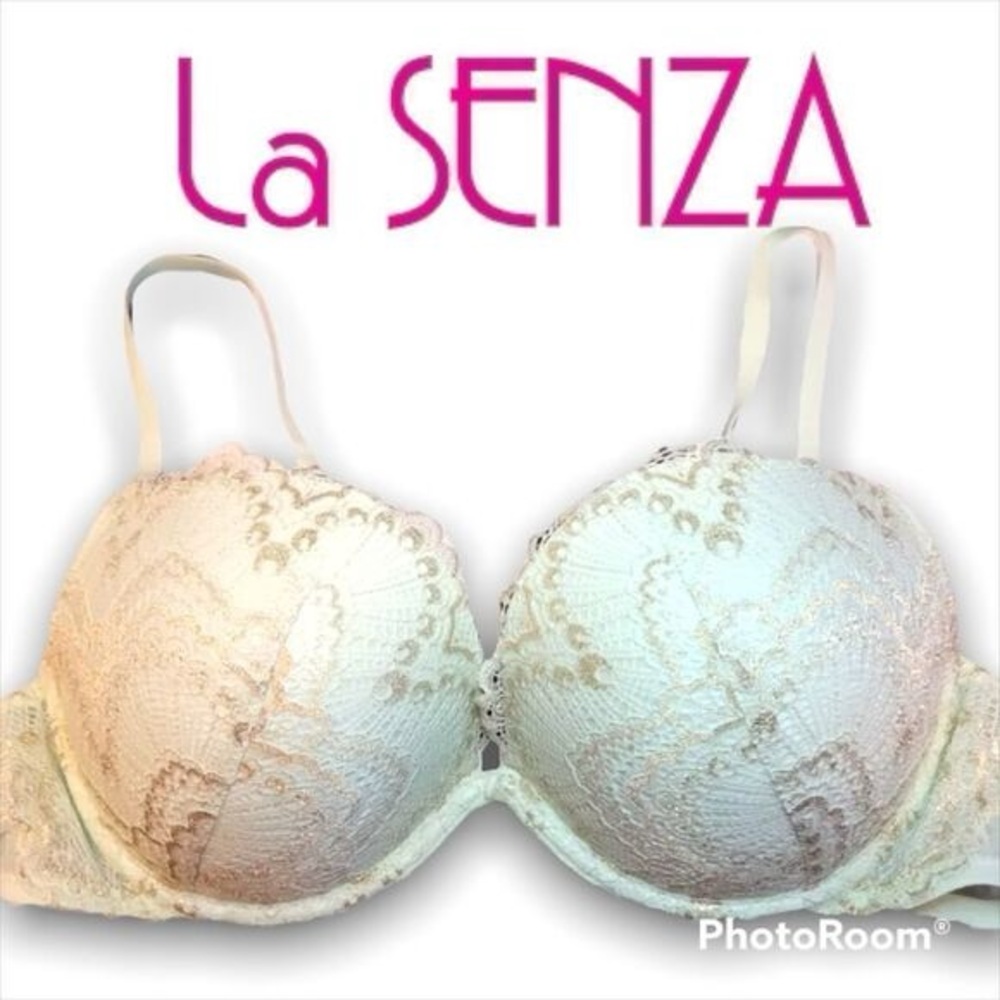 NEW la senza lace and foil detailed push-up bra